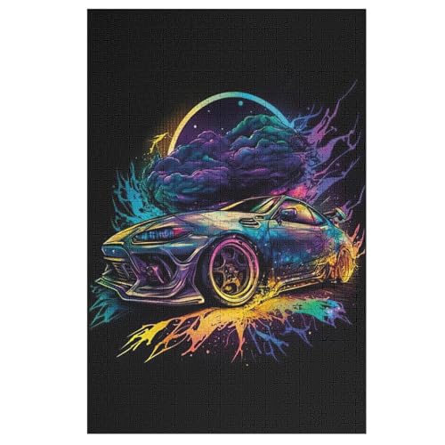 Puzzle Für Erwachsene, 1000 Teile, Rennwagen, Holzpuzzle, Geburtstagsgeschenke, Puzzle Wanddekoration 78×53cm von HHXXXHH