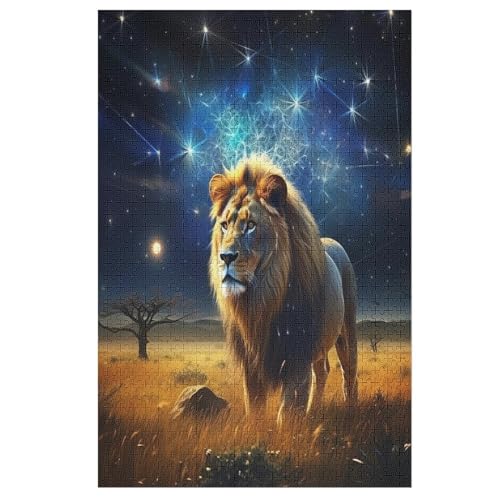 Puzzle Löwe, 1000 Puzzleteile Für Kinder, Holzpuzzles, Geeignet Für Erwachsene Lernspiel, 78×53cm von HHXXXHH