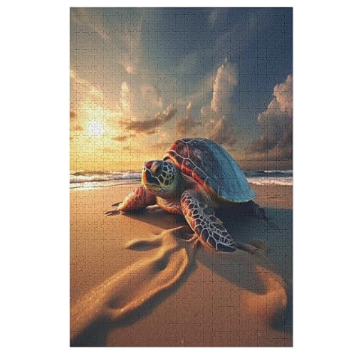 Puzzle Meeresschildkrötes, 1000 Puzzleteile Für Kinder, Holzpuzzles, Geeignet Für Erwachsene Lernspiel, 78×53cm von HHXXXHH