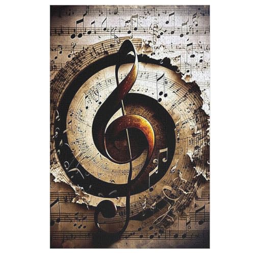 Puzzle Musiknote, 1000 Puzzleteile Für Kinder, Holzpuzzles, Geeignet Für Erwachsene Lernspiel, 78×53cm von HHXXXHH