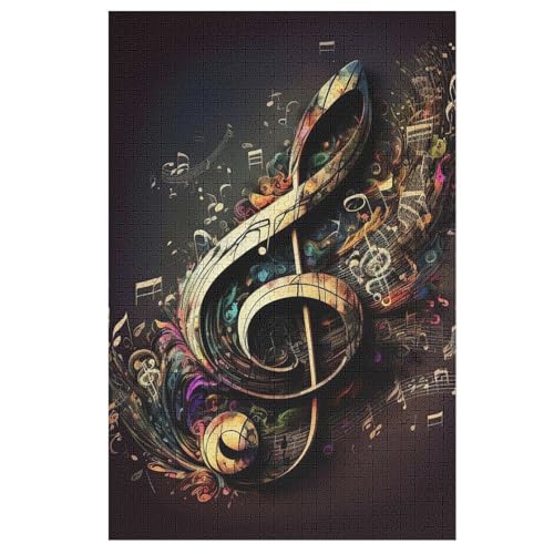 Puzzle Musiknote, 1000 Puzzleteile Für Kinder, Holzpuzzles, Geeignet Für Erwachsene Lernspiel, 78×53cm von HHXXXHH