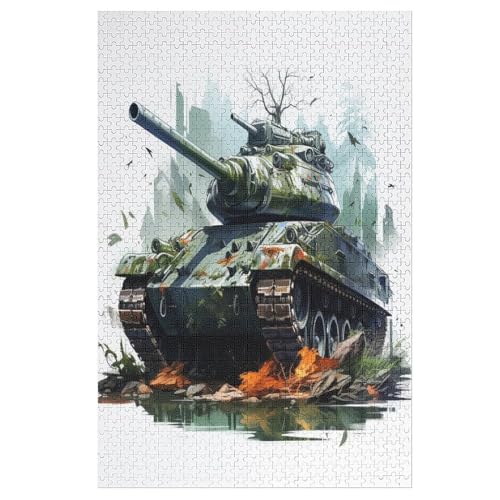 Puzzle Panzer, 1000 Puzzleteile Für Kinder, Holzpuzzles, Geeignet Für Erwachsene Lernspiel, 78×53cm von HHXXXHH