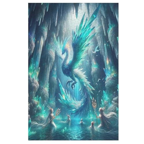 Puzzle Phönix, 1000 Puzzleteile Für Kinder, Holzpuzzles, Geeignet Für Erwachsene Lernspiel, 78×53cm von HHXXXHH