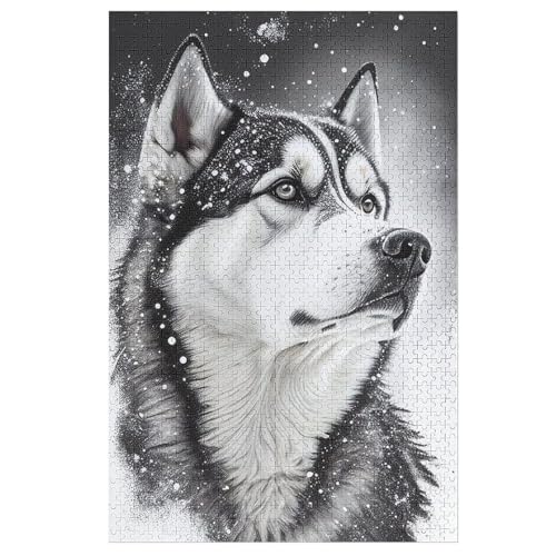 Puzzle Wolf, 1000 Puzzleteile Für Kinder, Holzpuzzles, Geeignet Für Erwachsene Lernspiel, 78×53cm von HHXXXHH