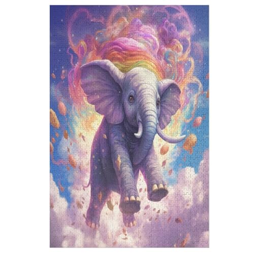 Puzzles Elefant, 1000 Teile, Puzzle Aus Holz Für Erwachsene Und Kinder Ab 12 Jahren, Lernspielzeug 78×53cm von HHXXXHH