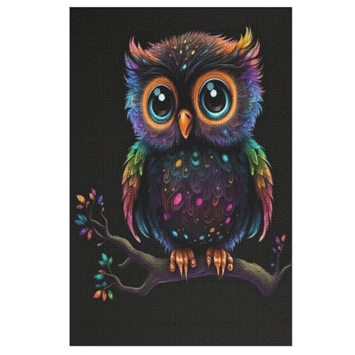 Puzzles Für Erwachsene, 1000 Teile, Eule, Kreative Holzpuzzles, Praktisches Spiel, Familiendekoration 78×53cm von HHXXXHH