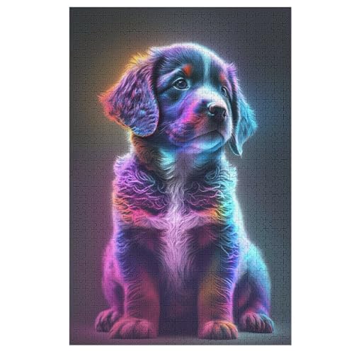 Puzzles Für Erwachsene, 1000 Teile, Hund, Kreative Holzpuzzles, Praktisches Spiel, Familiendekoration 78×53cm von HHXXXHH