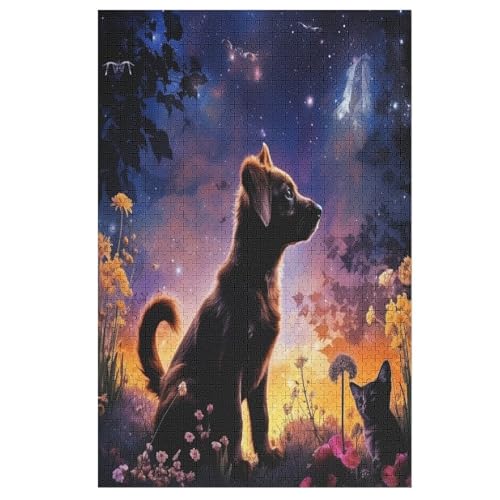 Puzzles Für Erwachsene, 1000 Teile, Süßer Hund, Kreative Holzpuzzles, Praktisches Spiel, Familiendekoration 78×53cm von HHXXXHH