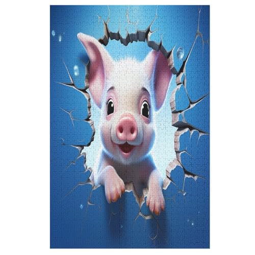 Puzzles Für Erwachsene, 1000 Teile, Tier Schwein, Kreative Holzpuzzles, Praktisches Spiel, Familiendekoration 78×53cm Puzzles Für Erwachsene, 1000 Teile, Tier Schwein, Kreative Holzpuzzles, Praktisches Spiel, Familiendekoration 78×53cm von HHXXXHH