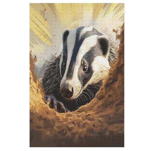 Puzzles Für Erwachsene, Dachs Puzzle, 1000 Teile, Kreatives, Geistiges Spielzeug, Kinder, Montagespiele 78×53cm Puzzles Für Erwachsene, Dachs Puzzle, 1000 Teile, Kreatives, Geistiges Spielzeug, Kinder, Montagespiele 78×53cm von HHXXXHH