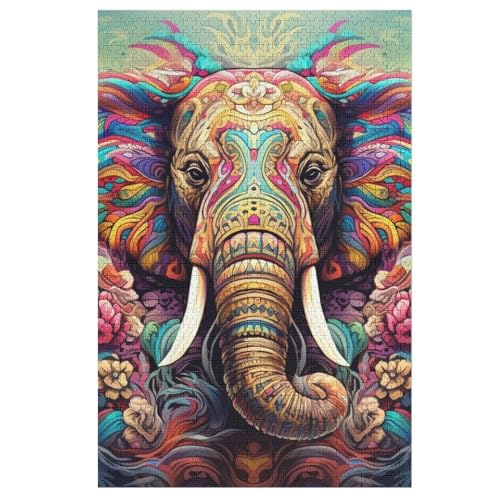 Puzzles Für Erwachsene Elefant,1000-teilige Puzzle Für Kinder Ab 12 Jahren, Holzpuzzles Für Die Heimdekoration, 78×53cm Puzzles Für Erwachsene Elefant,1000-teilige Puzzle Für Kinder Ab 12 Jahren, Holzpuzzles Für Die Heimdekoration, 78×53cm von HHXXXHH