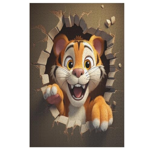 Puzzles Für Erwachsene Tiger,1000-teilige Puzzle Für Kinder Ab 12 Jahren, Holzpuzzles Für Die Heimdekoration, 78×53cm Puzzles Für Erwachsene Tiger,1000-teilige Puzzle Für Kinder Ab 12 Jahren, Holzpuzzles Für Die Heimdekoration, 78×53cm von HHXXXHH