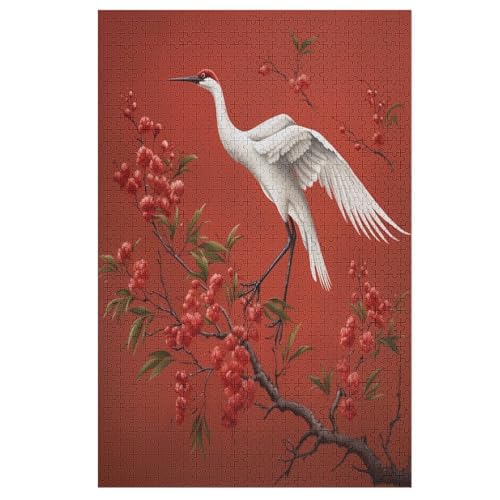 Puzzles Für Erwachsene Weißer Kran,1000-teilige Puzzle Für Kinder Ab 12 Jahren, Holzpuzzles Für Die Heimdekoration, 78×53cm von HHXXXHH