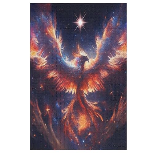 Puzzles Phönix, 1000 Teile, Puzzle Aus Holz Für Erwachsene Und Kinder Ab 12 Jahren, Lernspielzeug 78×53cm von HHXXXHH