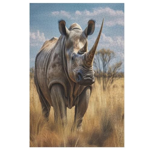 Rhinozeros-Puzzlespiel Aus Holz, 1000 Puzzleteile, Puzzle Für Teenager Und Erwachsene, Kreatives Spielzeug, Puzzles, 78×53cm Rhinozeros-Puzzlespiel Aus Holz, 1000 Puzzleteile, Puzzle Für Teenager Und Erwachsene, Kreatives Spielzeug, Puzzles, 78×53cm von HHXXXHH