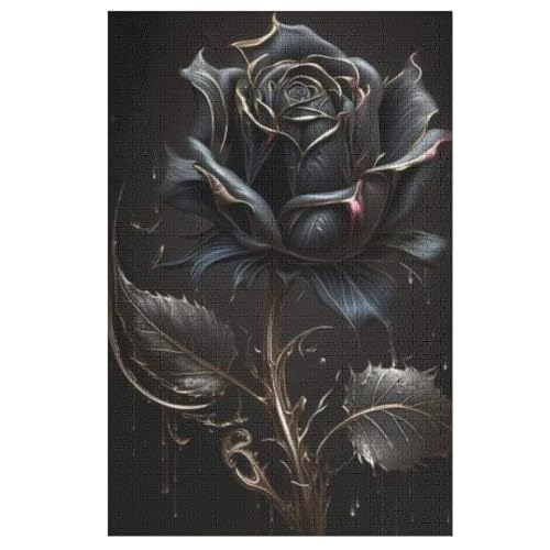 Rose Holzpuzzle 1000 Teile Klassische Puzzles Erwachsene Kinder Puzzle DIY Kit Holzspielzeug Einzigartiges Geschenk 78×53cm von HHXXXHH