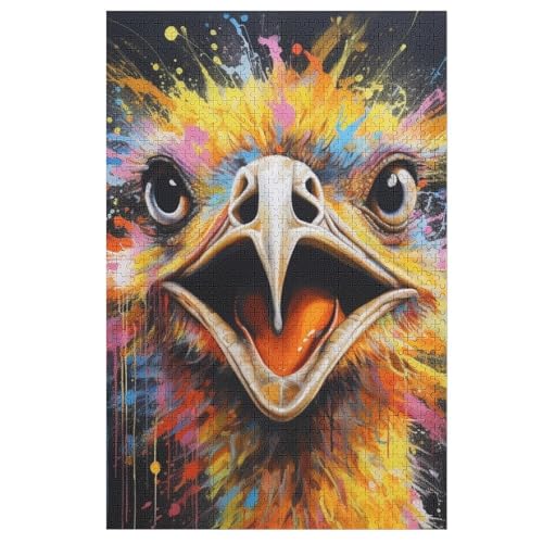 Strauß Puzzle Für Erwachsene,1000-teiliges Puzzles, Für Kinder,Holzpuzzle,Lernspielzeug, 78×53cm von HHXXXHH