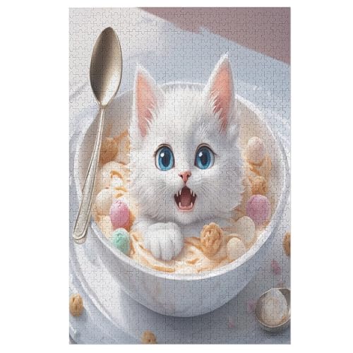 Süße Katze Holzpuzzle Für Erwachsene Teenager Stress Abbauen Familien-Puzzlespiel Poster 1000-teiliges Puzzle Kinder Lernspiel 78×53cm Süße Katze Holzpuzzle Für Erwachsene Teenager Stress Abbauen Familien-Puzzlespiel Poster 1000-teiliges Puzzle Kinder Lernspiel 78×53cm von HHXXXHH