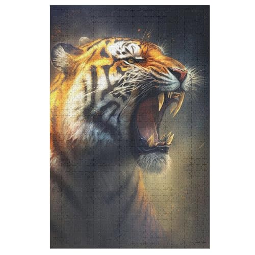 Tiger Puzzle 1000 Teile, Holzpuzzle Herausforderndes Geschicklichkeitsspiel Für Die Ganze Familie, Kinder Erwachsenenpuzzle Ab 12 Jahren 78×53cm Tiger Puzzle 1000 Teile, Holzpuzzle Herausforderndes Geschicklichkeitsspiel Für Die Ganze Familie, Kinder Erwachsenenpuzzle Ab 12 Jahren 78×53cm von HHXXXHH