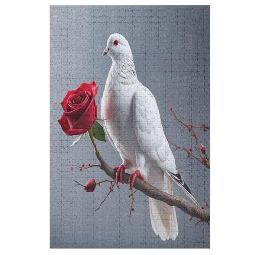 Weiße Taube 1000 Teile Puzzles Für Erwachsene,Holzpuzzle - Verringerter Druck Schwieriges Unmögliche Puzzle Für 12+ Kinder 78×53cm Weiße Taube 1000 Teile Puzzles Für Erwachsene,Holzpuzzle - Verringerter Druck Schwieriges Unmögliche Puzzle Für 12+ Kinder 78×53cm von HHXXXHH