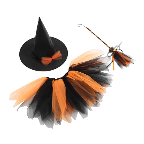 HIAKDOFT 1 Satz Hexenanzug Halloween Cosplay-Besen-Stütze Hexenbesen Cosplay-Zubehör für Kinderkostüm Kostüme für Frauen Partyzubehör Cosplay-Kleid für Mädchen Polyester Orange HIAKDOFT 1 Satz Hexenanzug Halloween Cosplay-Besen-Stütze Hexenbesen Cosplay-Zubehör für Kinderkostüm Kostüme für Frauen Partyzubehör Cosplay-Kleid für Mädchen Polyester Orange von HIAKDOFT
