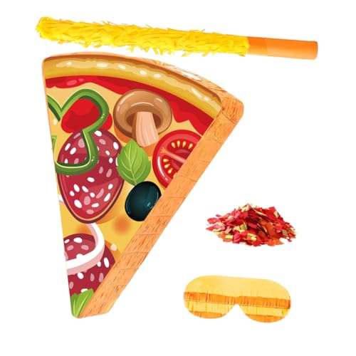 HIAKDOFT 1 Set Pizza-piñata-spielzeug: Neuartige Piñata in Form Von Pizzastücken Mit Stock Und Augenbinde, Essensthema, Geburtstagsparty- Für Kinder HIAKDOFT 1 Set Pizza-piñata-spielzeug: Neuartige Piñata in Form Von Pizzastücken Mit Stock Und Augenbinde, Essensthema, Geburtstagsparty- Für Kinder von HIAKDOFT