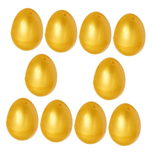 HIAKDOFT 10 Stück Öffne Das Golden Egg Gacha Ei-passendes Ostereier Selber Machen Künstliche Gefälschte Eier Umbo Goldene Ostereier Erholsame Eier Befüllbare Ostereier Plastik von HIAKDOFT