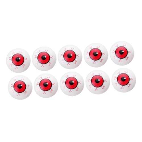 HIAKDOFT 10 Stück Teiliges Halloween Deko mit Realistischen Kunststoff Augenbällen Rote Adern Gruselige Horror Party Accessoires Stabile und Sichere Fake Eyeballs für Schaurige Dekoration von HIAKDOFT