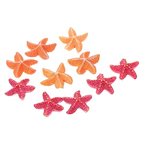 HIAKDOFT 10 Stück Teiliges Lebensechte Resin Seesterne Aquarium Dekorationen Bunte Miniatur Ornamente für Fischbecken und Terrarien Umweltfreundliche Mikro Landschaftsbasteleien für Haus von HIAKDOFT