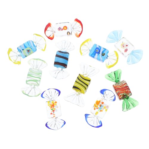HIAKDOFT 10 Stück Teiliges Set Bunte Zuckerstangen Dekofiguren Handgefertigt Langlebige Candy Ornaments Farbenfrohe Candy Crafts für Schreibtisch Party von HIAKDOFT