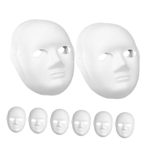 HIAKDOFT 10 Stück Weiße Bastelmasken aus Papierpulp Bemalbare Blanko Vollgesichtsmasken für Damen Atmungsaktiv und Leicht für Karneval Maskenball Halloween DIY Kunstprojekte und HIAKDOFT 10 Stück Weiße Bastelmasken aus Papierpulp Bemalbare Blanko Vollgesichtsmasken für Damen Atmungsaktiv und Leicht für Karneval Maskenball Halloween DIY Kunstprojekte und von HIAKDOFT