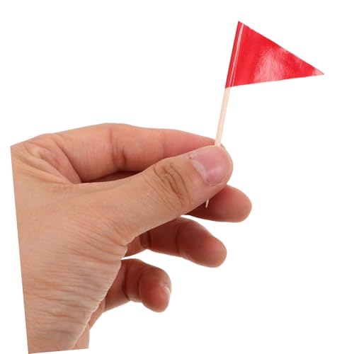 HIAKDOFT 100 Stück Rote Zahnstocher Flaggen Dreieckige Mini Toothpick Flags zum Kuchen und Obstdekorieren für Buffet Cupcakes Dessertkennzeichnung Party Food Markierung HIAKDOFT 100 Stück Rote Zahnstocher Flaggen Dreieckige Mini Toothpick Flags zum Kuchen und Obstdekorieren für Buffet Cupcakes Dessertkennzeichnung Party Food Markierung von HIAKDOFT