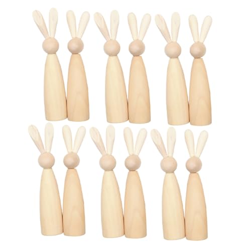 HIAKDOFT 12 Stück Hasenkopf-Holzfigur Kaninchen-Skulptur unfertige Hasenpuppen Kaninchen-Peg-Puppen unbemalte Hasenfigur Hasen-Steckfiguren unvollendet Puppenhaus natürlich leer Beige HIAKDOFT 12 Stück Hasenkopf-Holzfigur Kaninchen-Skulptur unfertige Hasenpuppen Kaninchen-Peg-Puppen unbemalte Hasenfigur Hasen-Steckfiguren unvollendet Puppenhaus natürlich leer Beige von HIAKDOFT