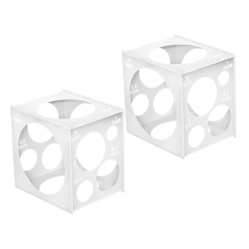 HIAKDOFT 2 Stück Box Ballonmessbox Herzförmige Ballons Ballon Hilfsballon Größenmesser Ballonboxen Ballonlineal Größenmesser Ballonmesswerkzeug Ballonfüllmaschine Pvc Weiß von HIAKDOFT