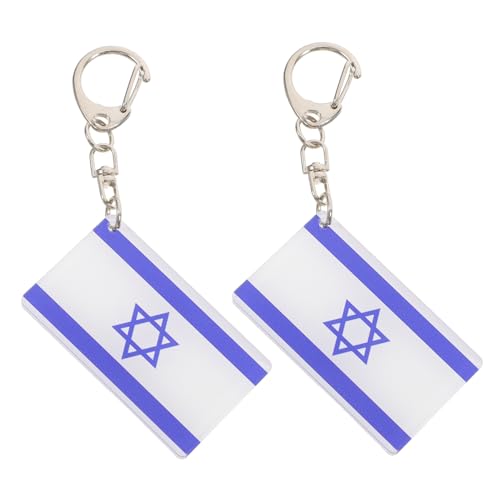 HIAKDOFT 2 Stück Flaggen Schlüsselanhänger Israel Schlüsselanhänger Flagge Schlüsselanhänger Ringe Schlüsselanhänger Anhänger Rucksack Nationalflagge Anhänger Kreativer von HIAKDOFT