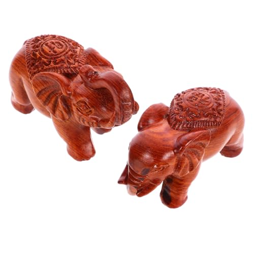 HIAKDOFT 2 Stück Holzfigur Elefant Geschnitzt Dekorative Tierstatue Handgefertigtes Holzornament Glatte Oberfläche Design für Büro und Auto ca HIAKDOFT 2 Stück Holzfigur Elefant Geschnitzt Dekorative Tierstatue Handgefertigtes Holzornament Glatte Oberfläche Design für Büro und Auto ca von HIAKDOFT