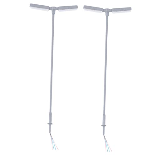 HIAKDOFT 2 Stück LED Straßenlaternen Modellbau Beleuchtung Miniatur Lampen für Sandtable Dekoration Garten DIY Zubehör Weißes Licht von HIAKDOFT