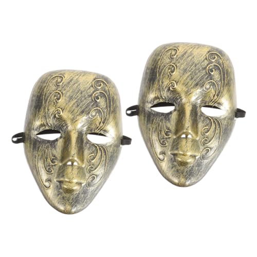 HIAKDOFT 2 Stück Vintage Vollgesicht Maskerade Maske Retro Masken für Halloween Dekorationen Kostümparty Zubehör Thematische Events und Cosplay von HIAKDOFT