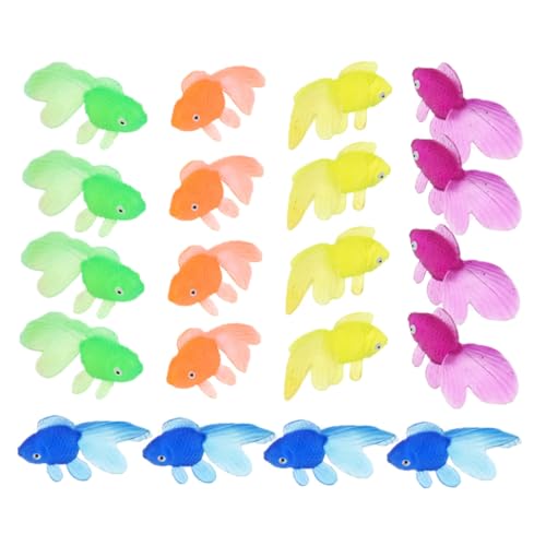 HIAKDOFT 20 Stück Teiliges Goldfisch Modellspielzeug aus Langlebigem PVC Realistische Aquarium Dekoration für Fördert Kognitive Entwicklung Bunte Zufällige Farben als Zufällige Farbe von HIAKDOFT