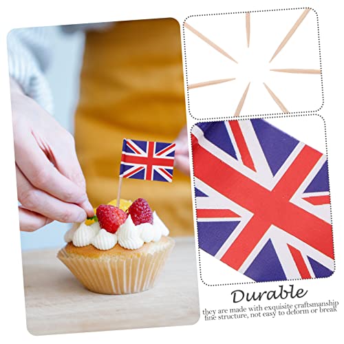 HIAKDOFT 200 Stück Dekorative Zahnstocher Flaggen Papierfahnen für Tortendeko Party Zubehör Cupcake Topper Geburtstagsdessert Kuchen Deko Vielseitig Einsetzbar von HIAKDOFT