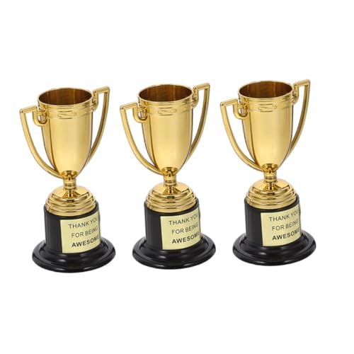 HIAKDOFT 3 Stück Kleine Trophäen Mini Trophäen Trophäen Preistrophäen Für Erwachsene Golftrophäe Siegertrophäe Fußballtrophäe Für Trophäensockel Mini Stifte Wiederverwendbar von HIAKDOFT