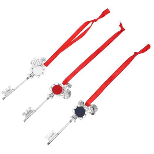 HIAKDOFT 3 Stück Weihnachtsschmuck Weihnachts-Schlüsselanhänger Stichworte Schlüsselbund Weihnachtsschlüssel Party Weihnachten Christbaumschmuck Schlüssel hängende Verzierung Zinklegierung von HIAKDOFT