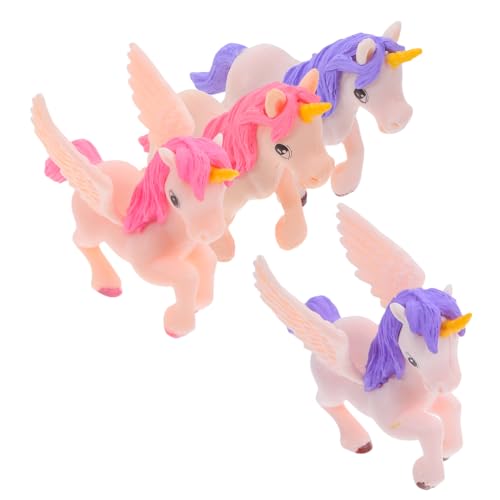 HIAKDOFT 4 Stück Einhorn Ornamente Winzige Tierfiguren Puppenhaus Gartendekor Miniatur Ornament Einhörner Winzige Figuren Mikro Einhornfiguren Für Den Innenbereich Kleine von HIAKDOFT