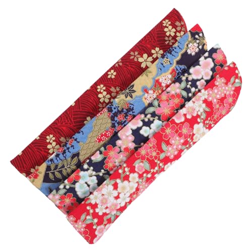 HIAKDOFT 4 Stück Japanische Fächer tasche Faltbare Handfächer Aufbewahrungsbeutel aus Doppellagigem mit Floralem Muster Leicht Tragbar Vielseitig für Fächer Schmuck und Geschenkverpackung von HIAKDOFT