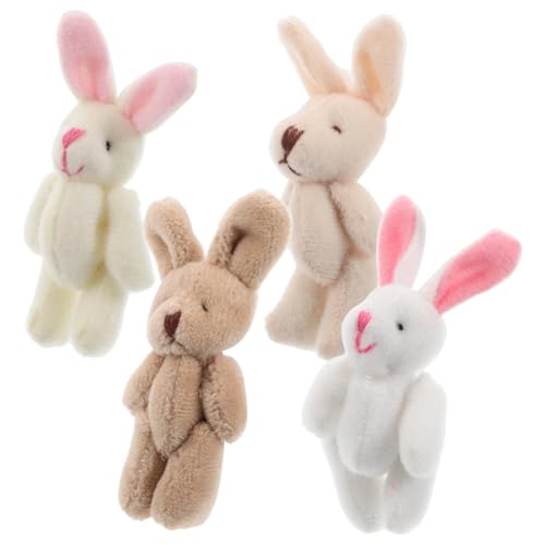 HIAKDOFT 4 Stück Plüschtier puppe DIY-Verzierung hängende Verzierung DIY -Handwerksvorräte Mini Plush Bunny Kunsthandwerk-Hasen-Ornament Bastelprojekte für Erwachsene kurzer Plüsch von HIAKDOFT