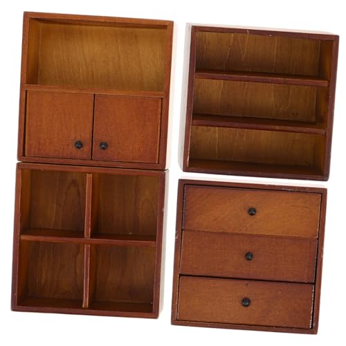 HIAKDOFT 4 Stück Teiliges Miniatur Holzregal Realistisches Puppenhaus Bücherregal Walnussfarbe Vielseitiger Aufbewahrungs und Dekorationsschrank für DIY Puppenmöbel Langlebig und HIAKDOFT 4 Stück Teiliges Miniatur Holzregal Realistisches Puppenhaus Bücherregal Walnussfarbe Vielseitiger Aufbewahrungs und Dekorationsschrank für DIY Puppenmöbel Langlebig und von HIAKDOFT
