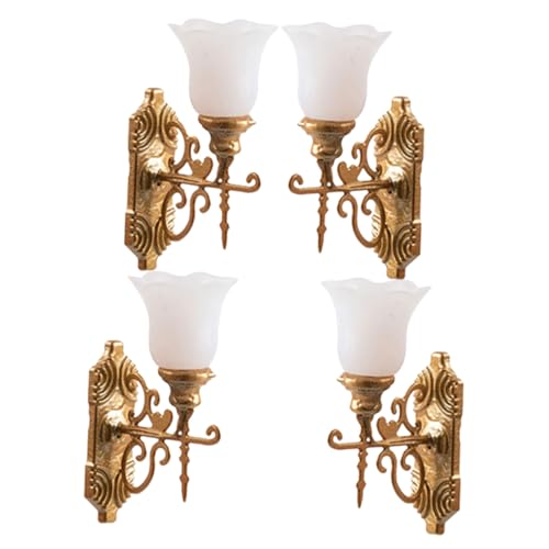 HIAKDOFT 4 Stück Teiliges Miniatur Wandlampen Weißes Licht Miniatur Lampe für Puppenhaus Sandtisch Dekoration Feine Details Realistisches Modell für Mini Haus Zubehör HIAKDOFT 4 Stück Teiliges Miniatur Wandlampen Weißes Licht Miniatur Lampe für Puppenhaus Sandtisch Dekoration Feine Details Realistisches Modell für Mini Haus Zubehör von HIAKDOFT
