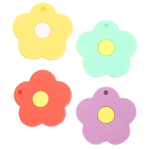 HIAKDOFT 4 Stück Teiliges Set Silikon Schlüsselkappen für Haus und Studentenschlüssel Kawaii Schlüsselanhänger mit Blumenmotiv Dekorative und Schützende Schlüsselabdeckungen Grün Orange von HIAKDOFT