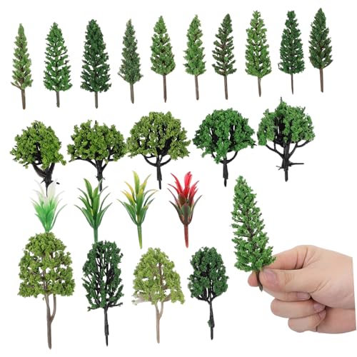 HIAKDOFT 40 Stück Teiliges Miniatur Bäume aus Kunststoff Vielseitig für Dioramen Modellbau und Bastelprojekte Kompakt und Einfach zu Arrangieren für Mini-landschaften und Kreative DIY von HIAKDOFT