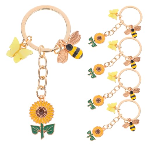 HIAKDOFT 5 Stück Sonnenblumenschlüsselring Schlüsselanhänger Mit Süßer Biene Tierischer Schlüsselanhänger Bienenanhänger Aus Legierung Schlüsselanhänger Für Frauen Zinklegierung HIAKDOFT 5 Stück Sonnenblumenschlüsselring Schlüsselanhänger Mit Süßer Biene Tierischer Schlüsselanhänger Bienenanhänger Aus Legierung Schlüsselanhänger Für Frauen Zinklegierung von HIAKDOFT